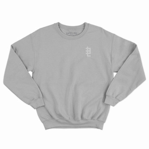 Baseline - Diagonals Crewneck (Heather Grey/White)