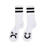 Polar Skate Co - Happy Sad Socks Long (White)