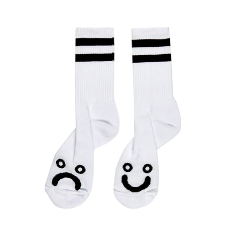 Polar Skate Co - Happy Sad Socks (White)