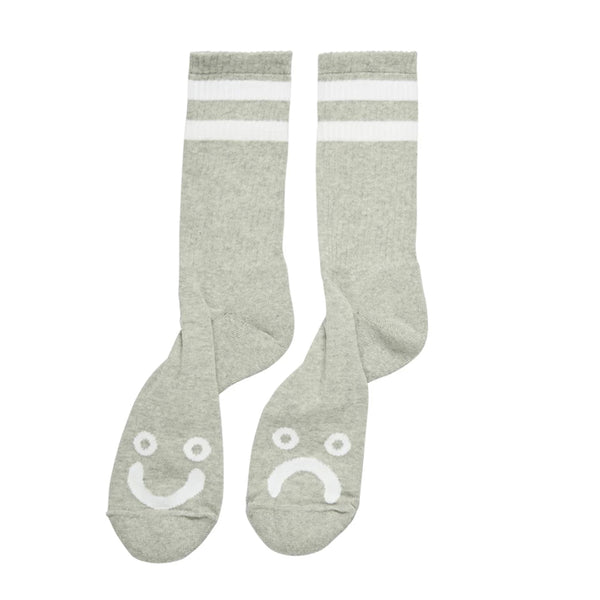 Polar Skate Co - Happy Sad Socks (Heather Grey)